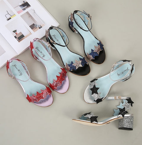 high-heeled Shiney stars buckle sandals CODE: mon1225