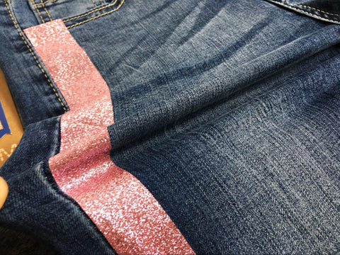 double-sided metallic beads stretch denim CODE: MON1266