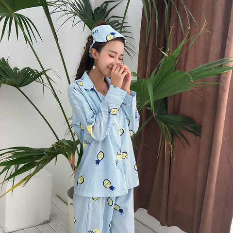 trousers pajamas print striped pineapple set CODE: mon1273