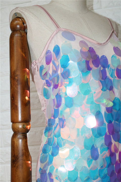 Sexy V-neck sequins strap dress CODE: mon1298