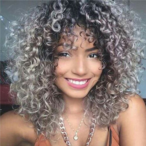 short curly hair hood Fiber Wire Wig CODE: mon1408