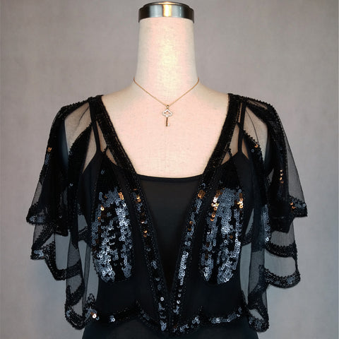 Small vest shoulder thin sequin beaded jacket CODE: mon1640