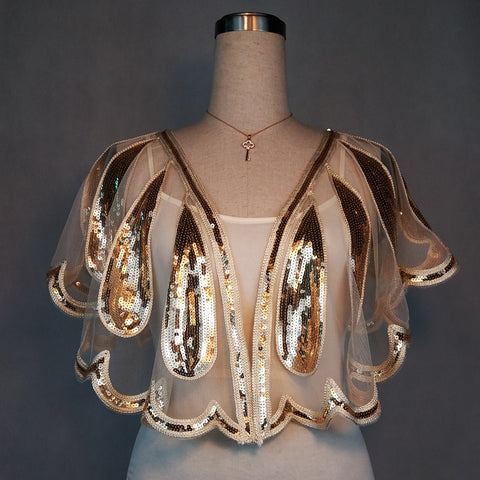 Small vest shoulder thin sequin beaded jacket CODE: mon1640