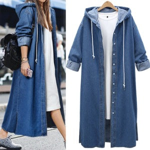 Hooded long-sleeved denim jacket CODE: mon1688