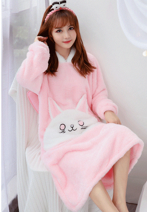 Hooded Thick coral nightdress Pajamas CODE: mon1705