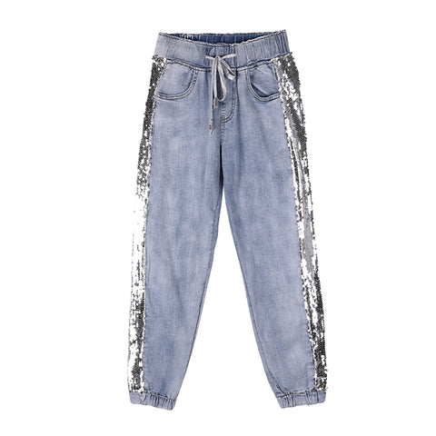 Stretch side Sequins slim fashion pants jeans CODE: mon1727