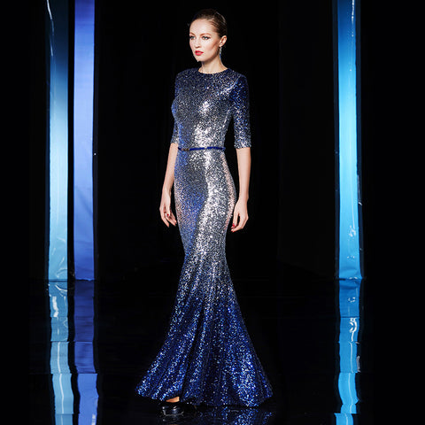 Elegant fishtail party slim evening dress CODE: mon1769