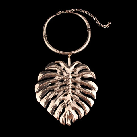 heavy alloy necklace  big leaves CODE: mon1780