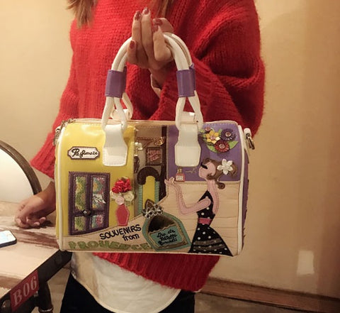 Hand-embroidered three-dimensional shoulder bag CODE:  mon1808
