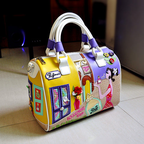 Hand-embroidered three-dimensional shoulder bag CODE:  mon1808