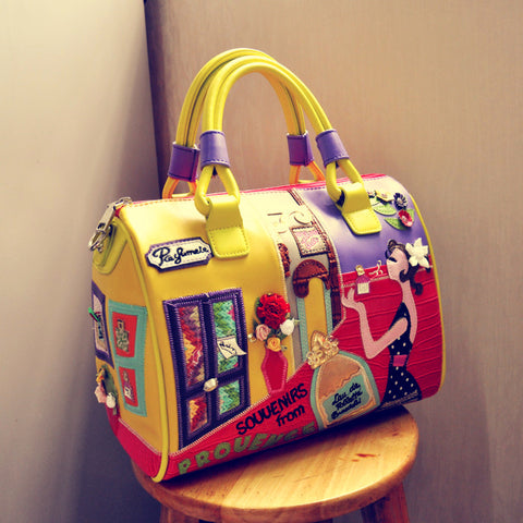 Hand-embroidered three-dimensional shoulder bag CODE:  mon1808
