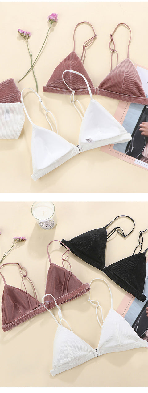 Ultra-thin Cotton Bra Push Up Adjustable Backless French Bralette CODE: MON1827