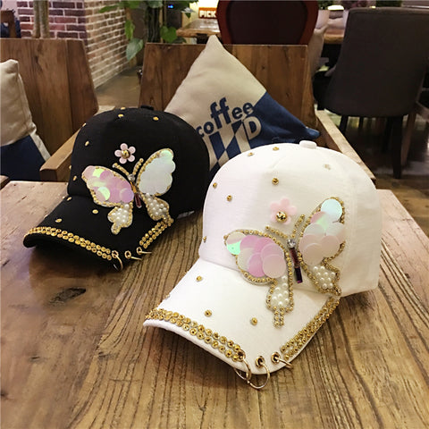 butterfly diamond baseball hat cap CODE: mon631