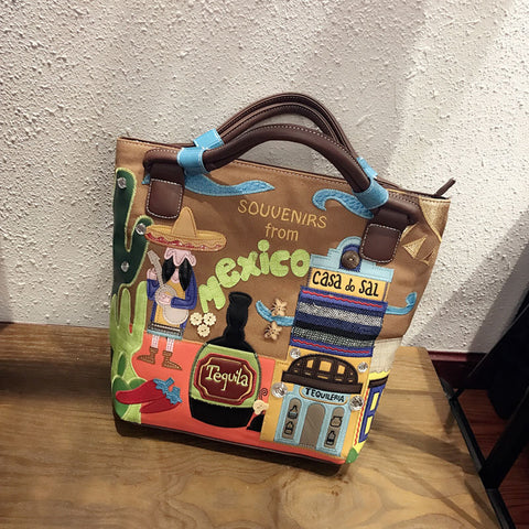 Retro portable Messenger bag hand embroidery tide package handbag CODE: mon655