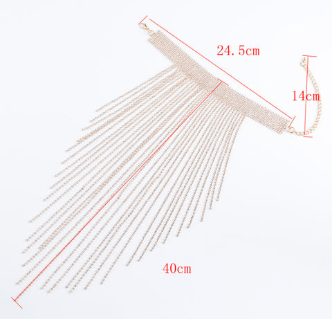 super sparkling diamond drill long tassel necklace CODE: mon681