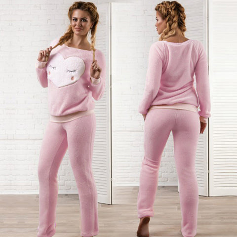 cartoon peach heart  long sleeve pajamas  set CODE: mon747
