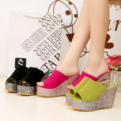 New nfish head Shiney Platform Sandal CODE: mon760
