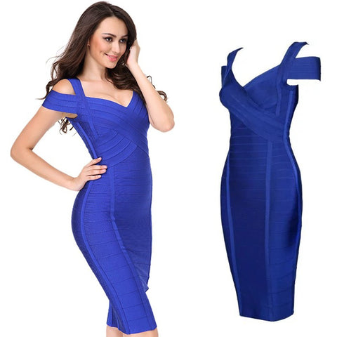Bandage  strapless short-sleeved dress Partywear  CODE: mon762