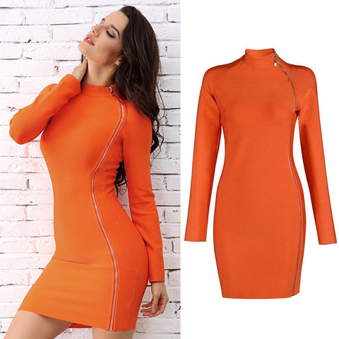 side zipper bandage dress Slim package hip Party Wear CODE: mon765