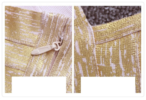 One shoulder diagonal bandage dress golden / blacl dinner party dress CODE: mon767
