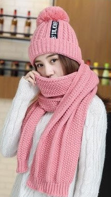 thickening warm hat earmuff cap And scarf/ muffler Set CODE: mon781