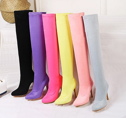 high heel boots pointed stretch boots CODE: mon805