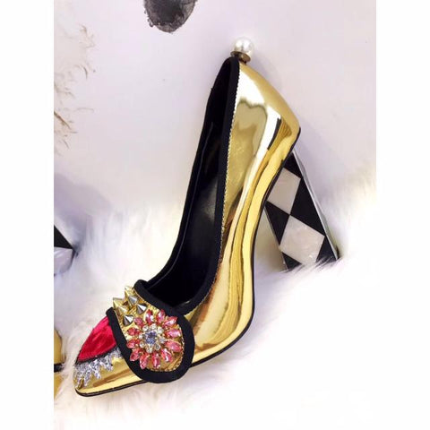 runway heart rivets high-heeled shoes CODE; mon832