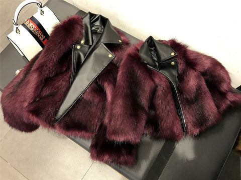 new faux fur coat short paragraph pu CODE: mon843
